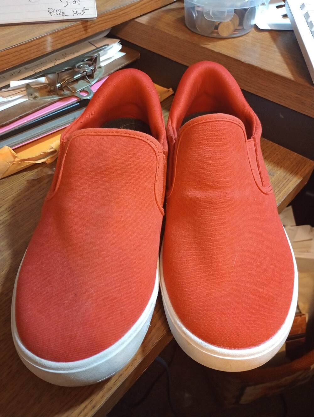Kizik Women's Slip-On Canvas Sneakers - Red 8.5